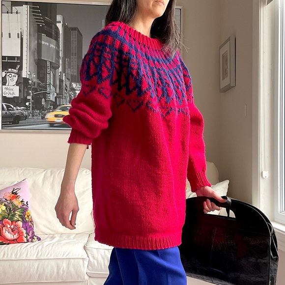 Chunky knit fairisle sweater - Picture 3 of 10